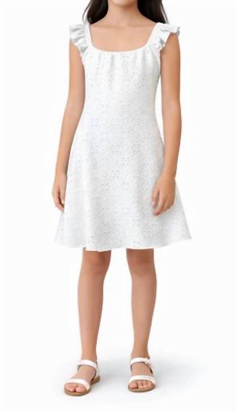 NEW CHERYL CREATIONS girls audrey eyelet dress in white